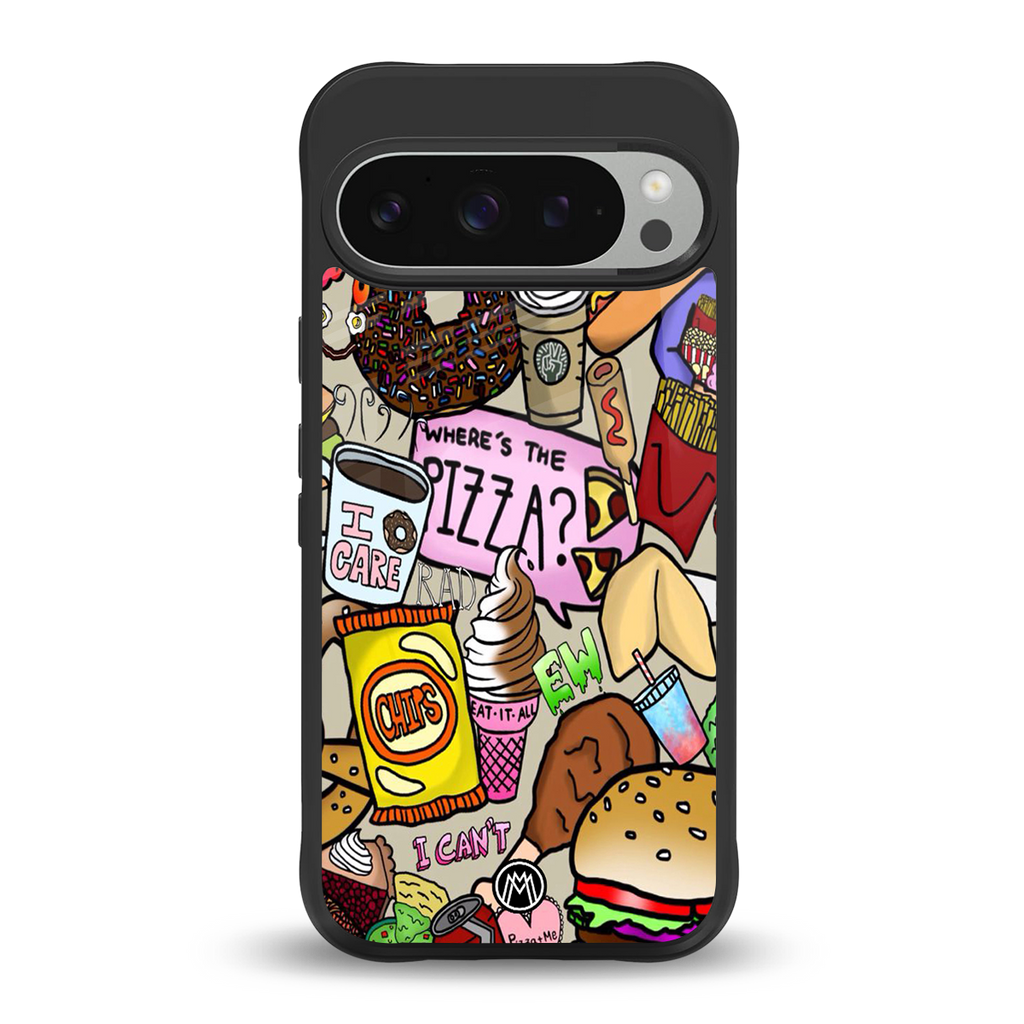 tasty food collage back phone cover | glass case for google pixel 9 pro