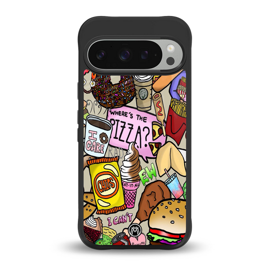 tasty food collage back phone cover | glass case for google pixel 9 pro xl