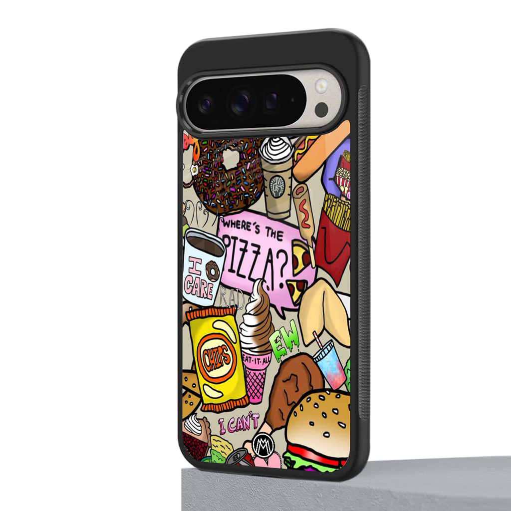 tasty food collage back phone cover | glass case for google pixel 9 pro