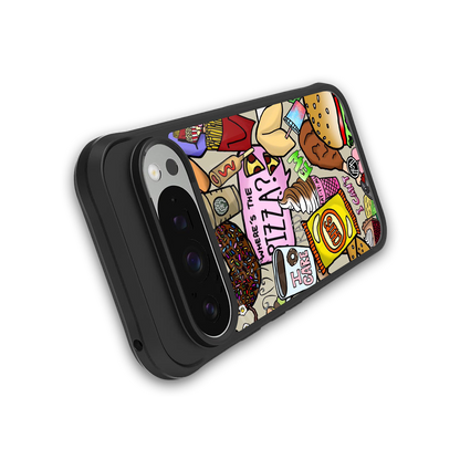 tasty food collage back phone cover | glass case for google pixel 9 pro xl