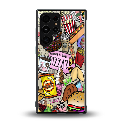 tasty food collage back phone cover | glass case for samsung galaxy s24 ultra