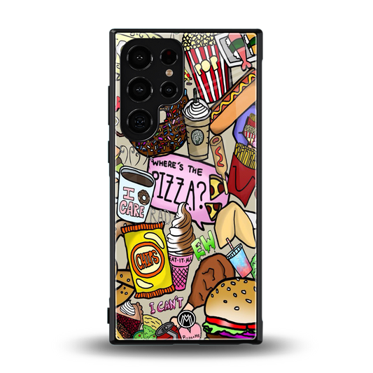 tasty food collage back phone cover | glass case for samsung galaxy s24 ultra