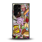 tasty food collage back phone cover | glass case for samsung galaxy s23 ultra