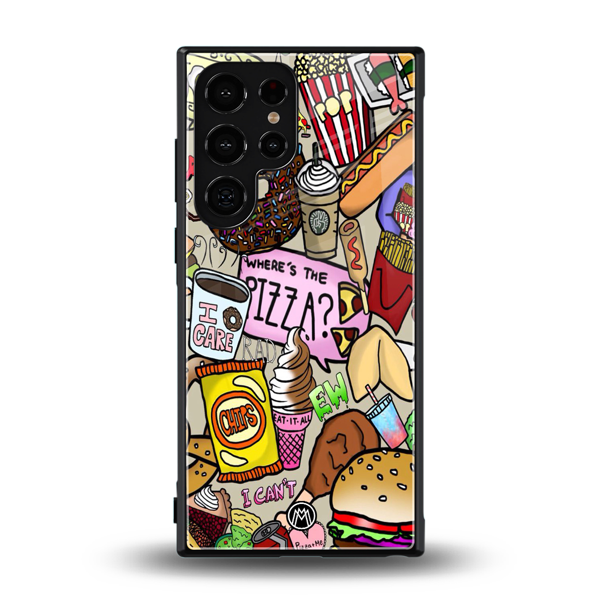 tasty food collage back phone cover | glass case for samsung galaxy s23 ultra
