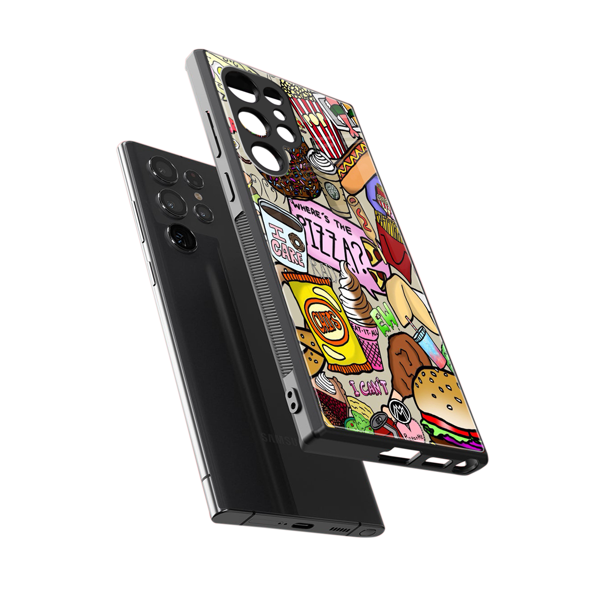 tasty food collage back phone cover | glass case for samsung galaxy s24 ultra