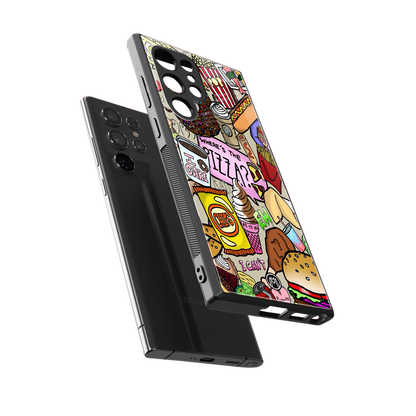 tasty food collage back phone cover | glass case for samsung galaxy s24 ultra