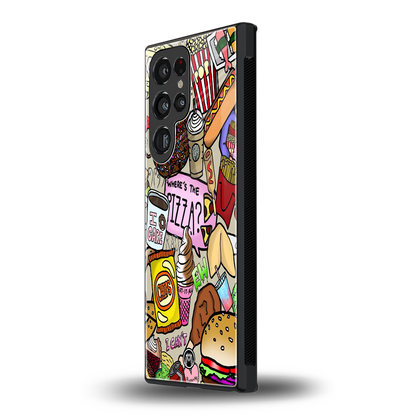 tasty food collage back phone cover | glass case for samsung galaxy s24 ultra