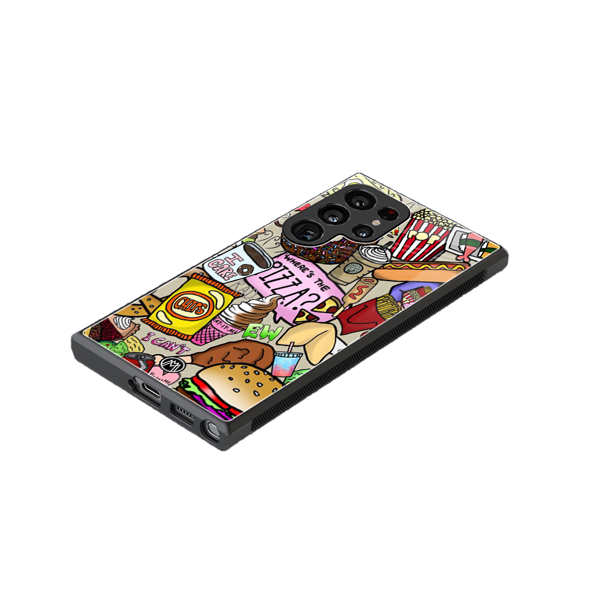 tasty food collage back phone cover | glass case for samsung galaxy s24 ultra