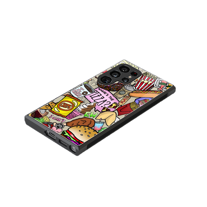 tasty food collage back phone cover | glass case for samsung galaxy s24 ultra