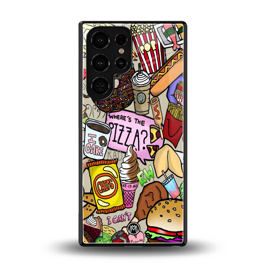 tasty food collage back phone cover | glass case for samsung galaxy s25 ultra