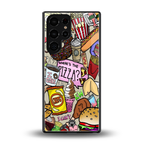 tasty food collage back phone cover | glass case for samsung galaxy s25 ultra