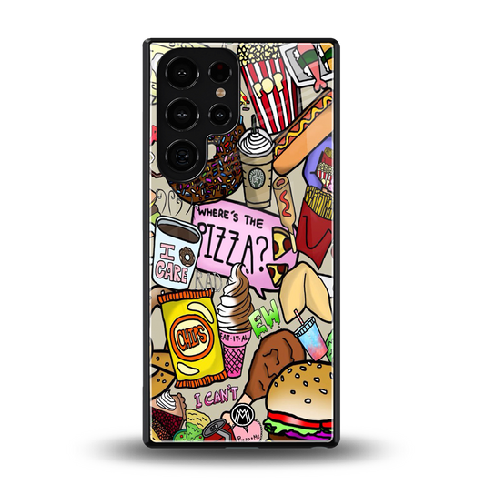 tasty food collage back phone cover | glass case for samsung galaxy s25 ultra