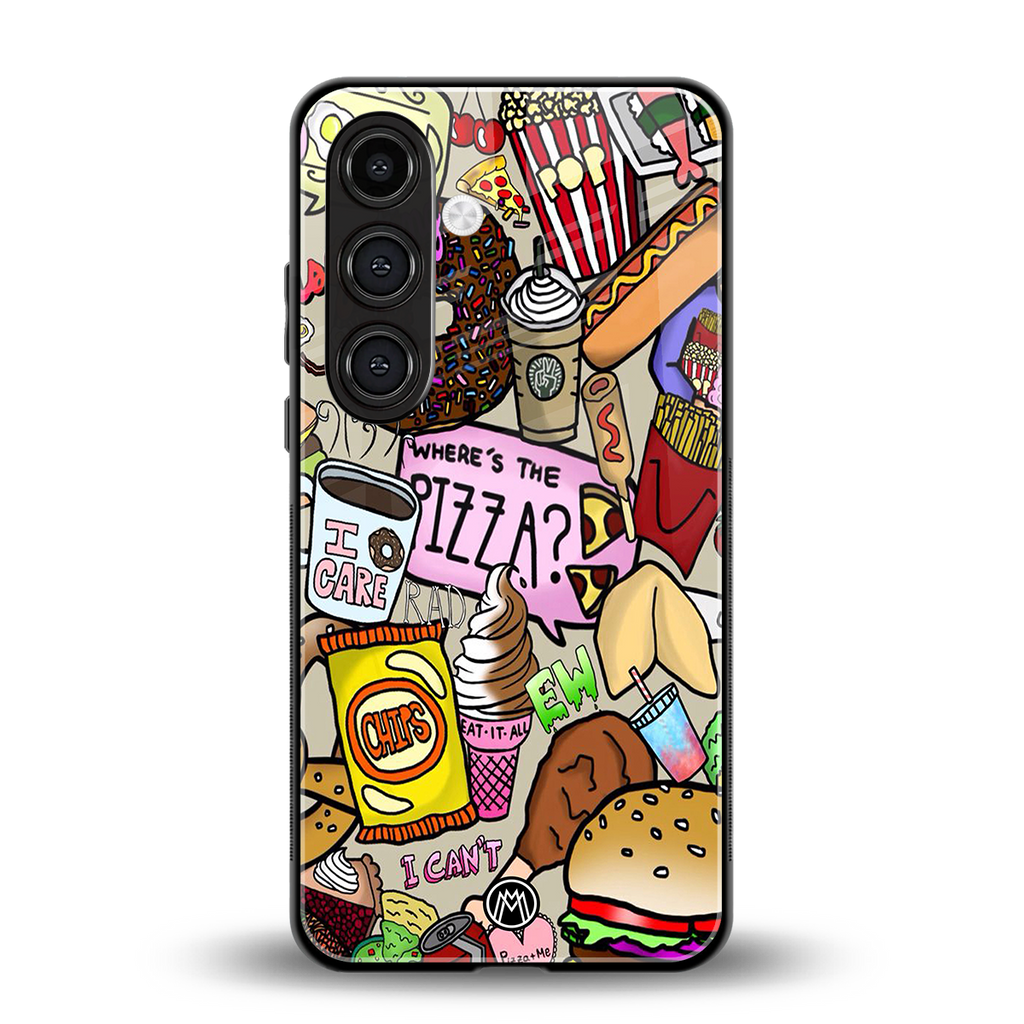 tasty food collage back phone cover | glass case for samsung galaxy s24 fe