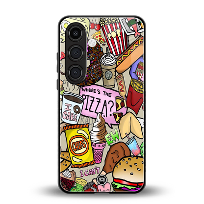 tasty food collage back phone cover | glass case for samsung galaxy s24 fe