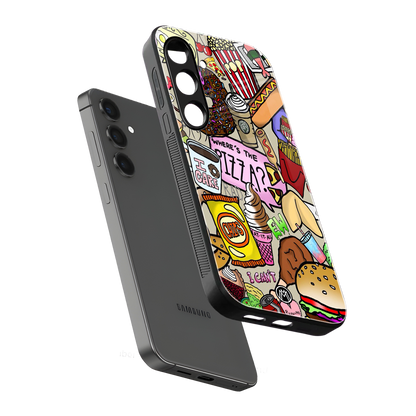 tasty food collage back phone cover | glass case for samsung galaxy s24