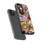 tasty food collage back phone cover | glass case for iphone 15