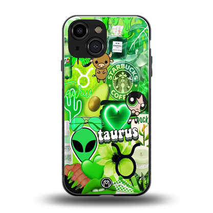 taurus aesthetic collage back phone cover | glass case for iphone 13 mini