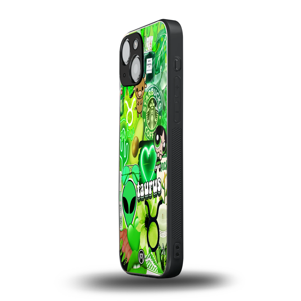 taurus aesthetic collage back phone cover | glass case for iphone 13 mini