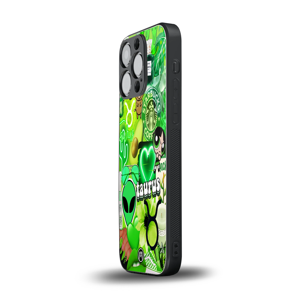 taurus aesthetic collage back phone cover | glass case for iphone 13 pro