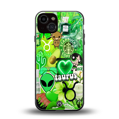 taurus aesthetic collage back phone cover | glass case for iphone 13