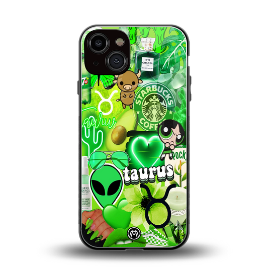 taurus aesthetic collage back phone cover | glass case for iphone 13