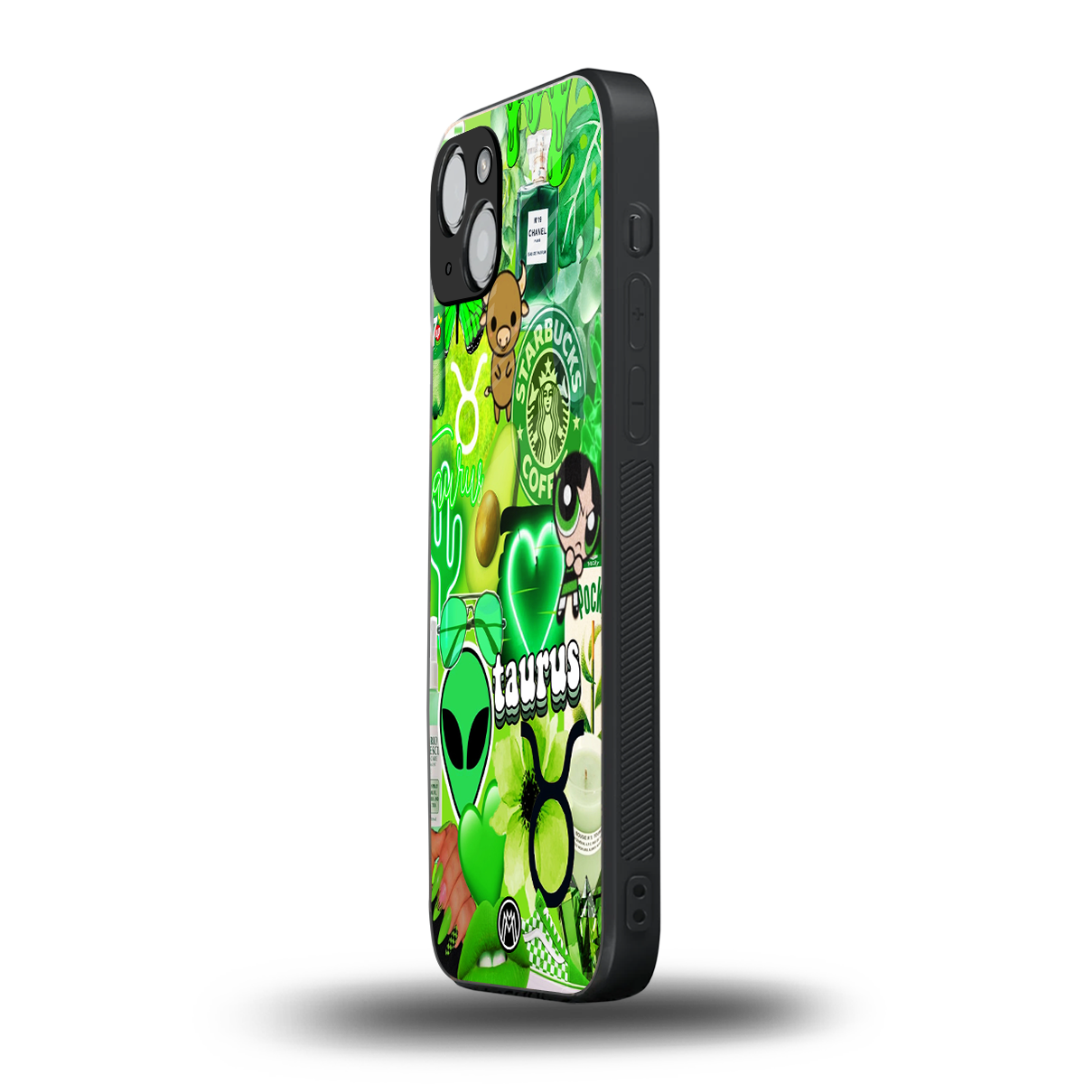 taurus aesthetic collage back phone cover | glass case for iphone 14 plus