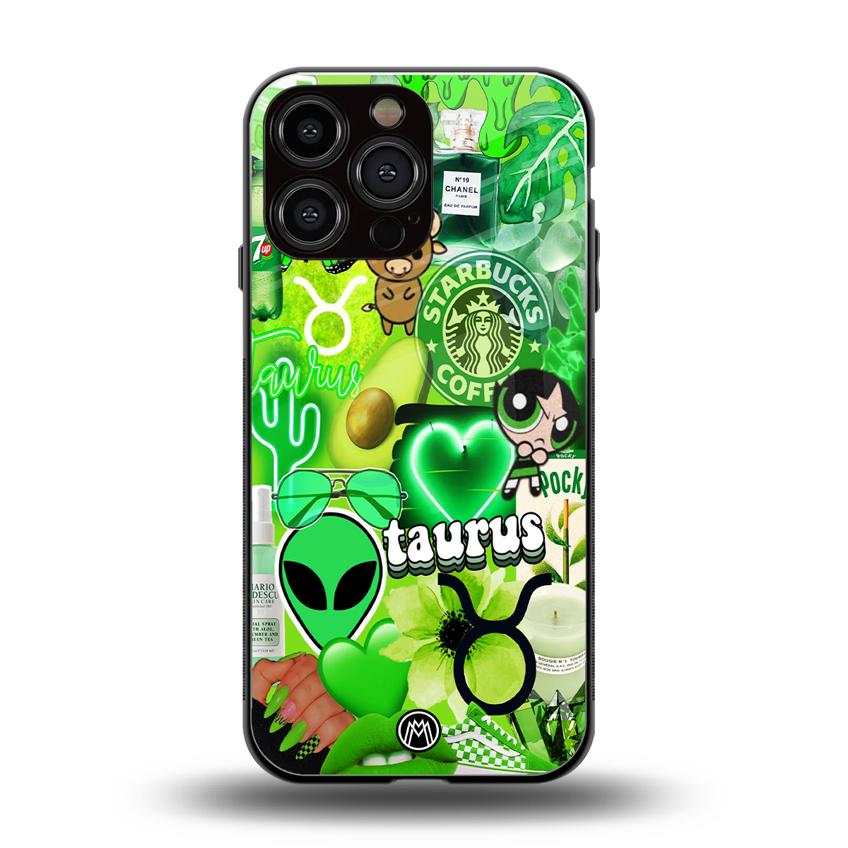 taurus aesthetic collage back phone cover | glass case for iphone 14 pro max
