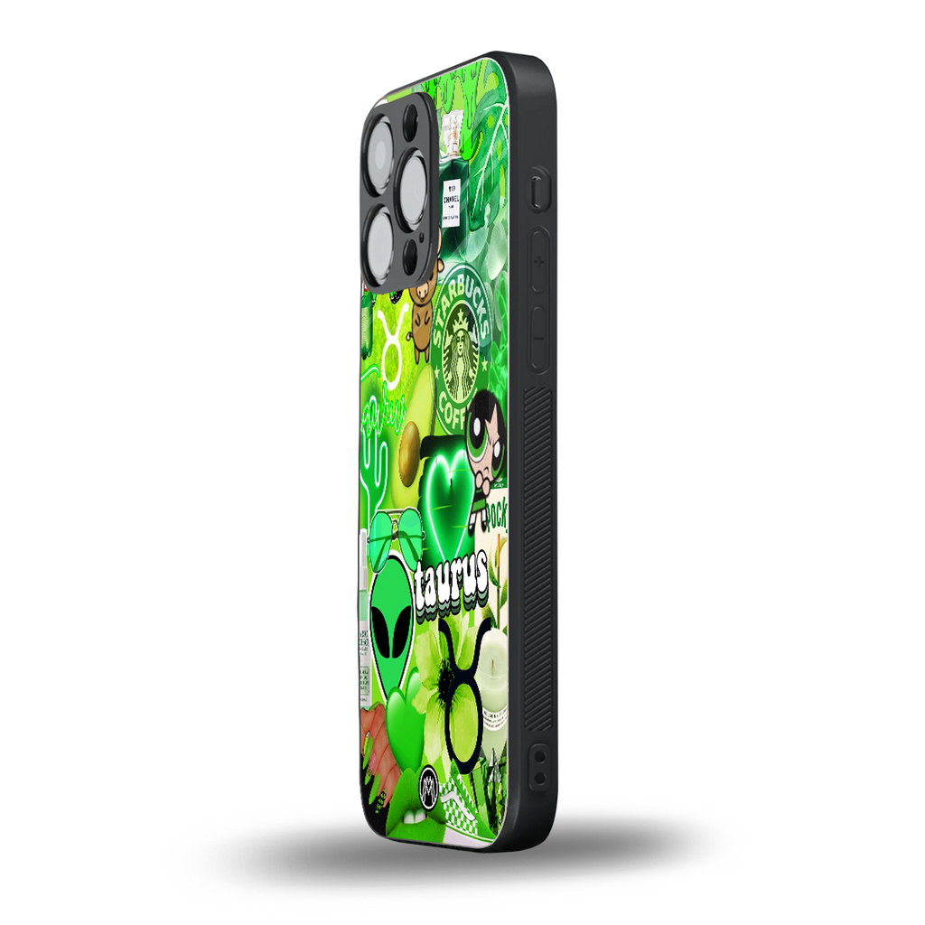 taurus aesthetic collage back phone cover | glass case for iphone 14 pro max