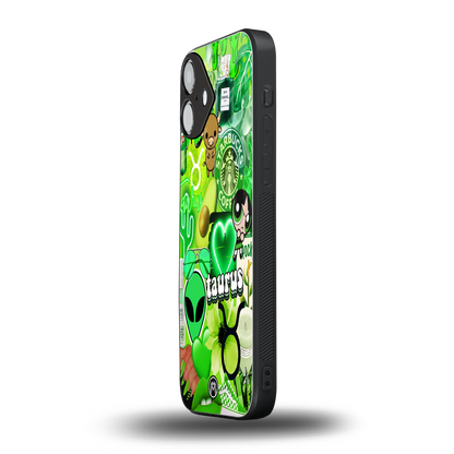 taurus aesthetic collage back phone cover | glass case for iphone 16 plus
