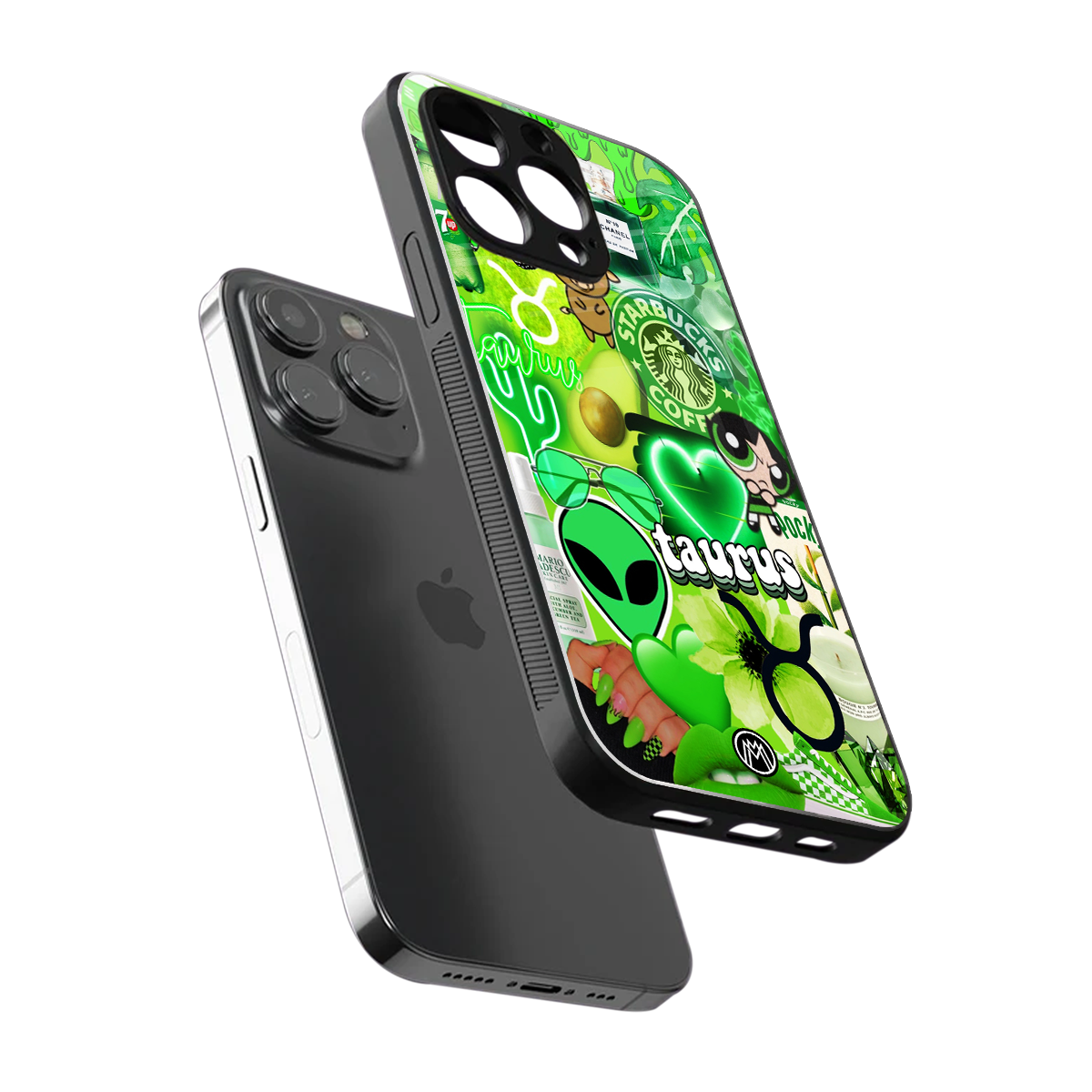 taurus aesthetic collage back phone cover | glass case for iphone 16 pro max