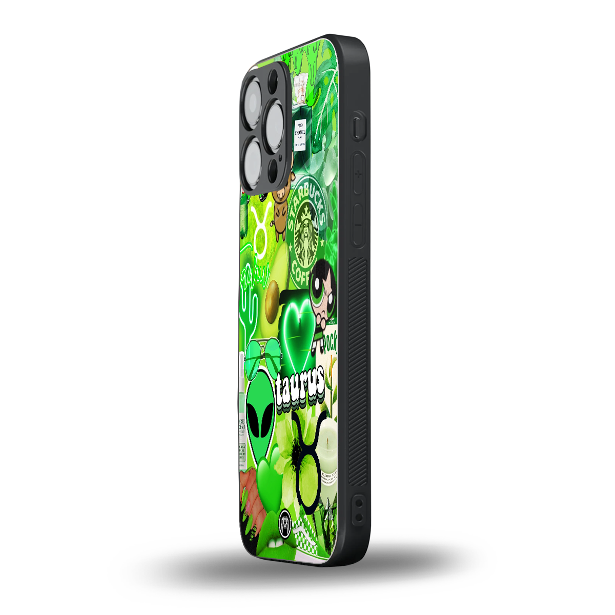 taurus aesthetic collage back phone cover | glass case for iphone 16 pro max