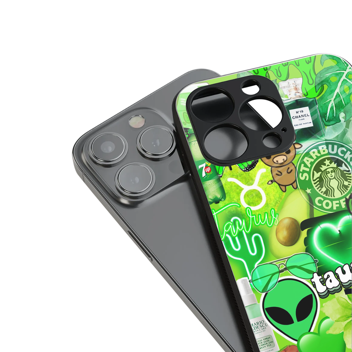 taurus aesthetic collage back phone cover | glass case for iphone 14 pro max