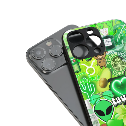 taurus aesthetic collage back phone cover | glass case for iphone 14
