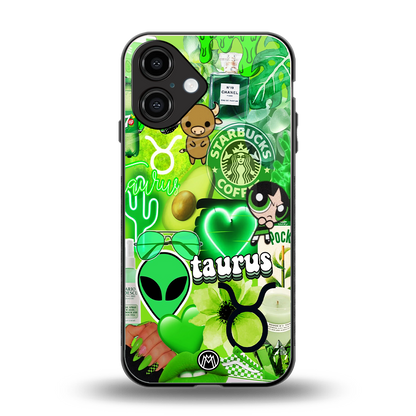 taurus aesthetic collage back phone cover | glass case for iphone 16