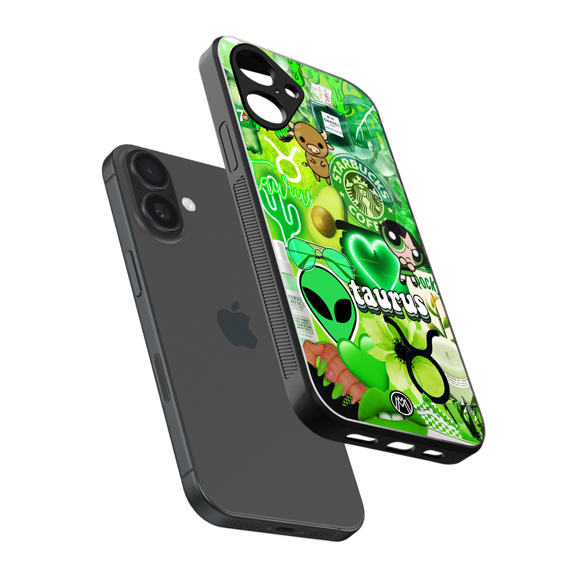 taurus aesthetic collage back phone cover | glass case for iphone 16