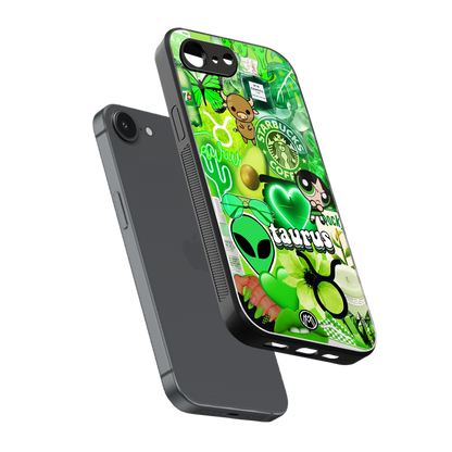 taurus aesthetic collage back phone cover | glass case for iphone 16e