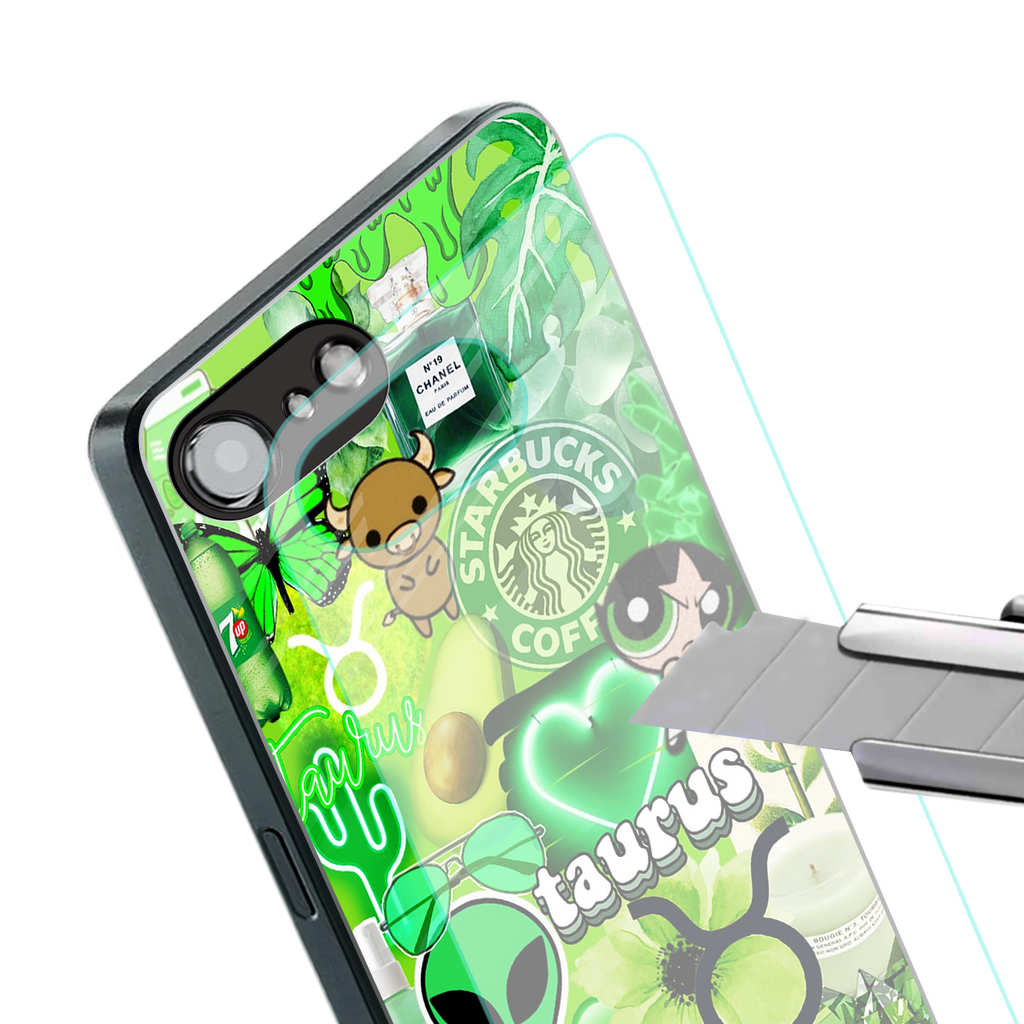 taurus aesthetic collage back phone cover | glass case for iphone 16e