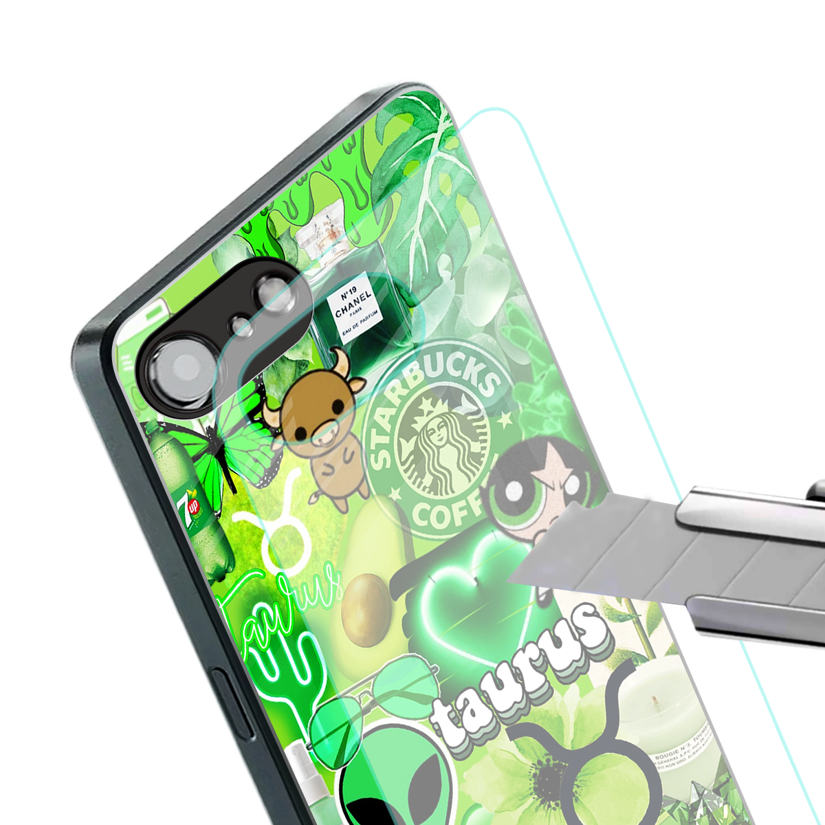 taurus aesthetic collage back phone cover | glass case for iphone 16e