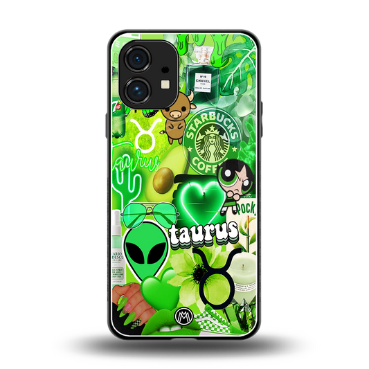 taurus aesthetic collage back phone cover | glass case for nothing phone 1