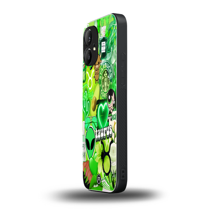 taurus aesthetic collage back phone cover | glass case for nothing phone 1