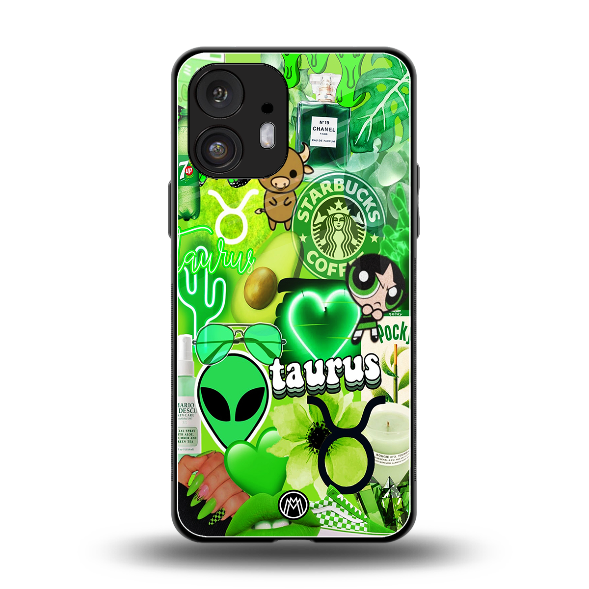 taurus aesthetic collage back phone cover | glass case for nothing phone 2