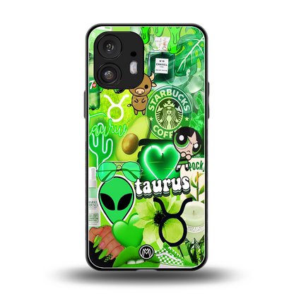taurus aesthetic collage back phone cover | glass case for nothing phone 2