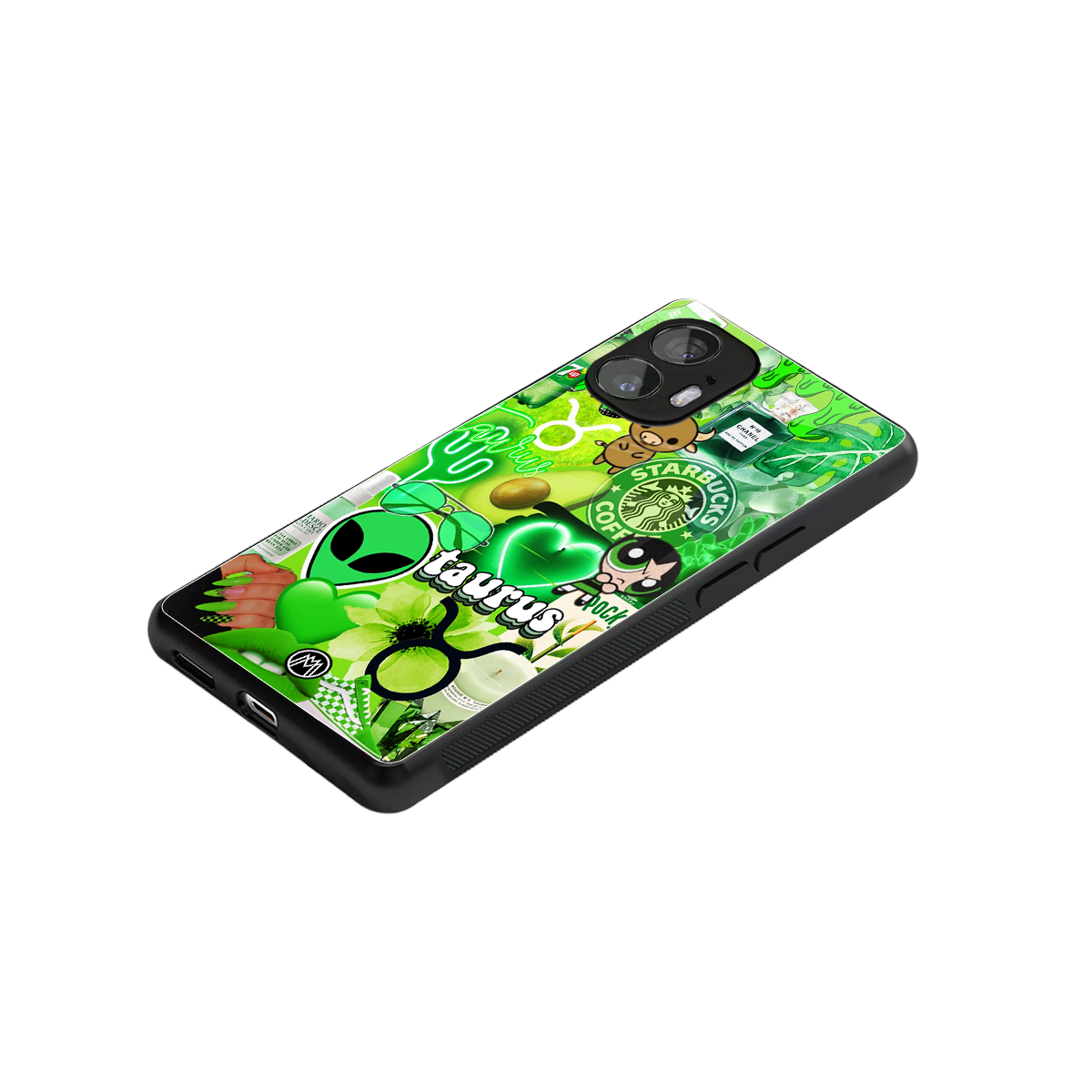 taurus aesthetic collage back phone cover | glass case for nothing phone 2