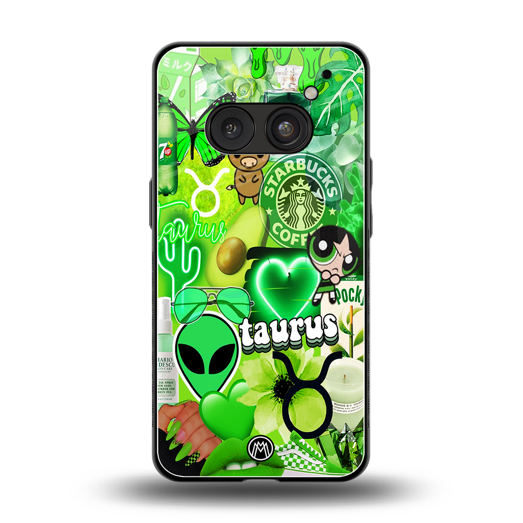 taurus aesthetic collage back phone cover | glass case for nothing phone 2a