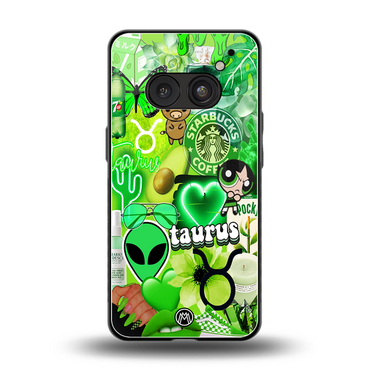 taurus aesthetic collage back phone cover | glass case for nothing phone 2a