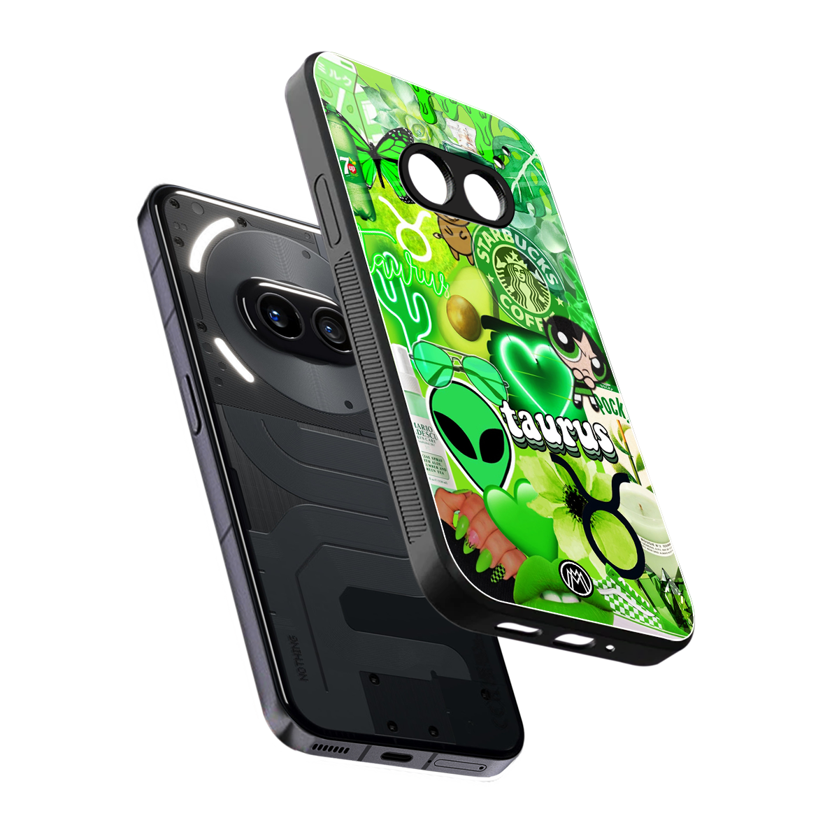 taurus aesthetic collage back phone cover | glass case for nothing phone 2a