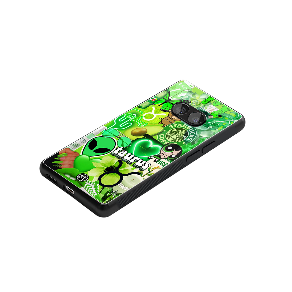 taurus aesthetic collage back phone cover | glass case for nothing phone 2a