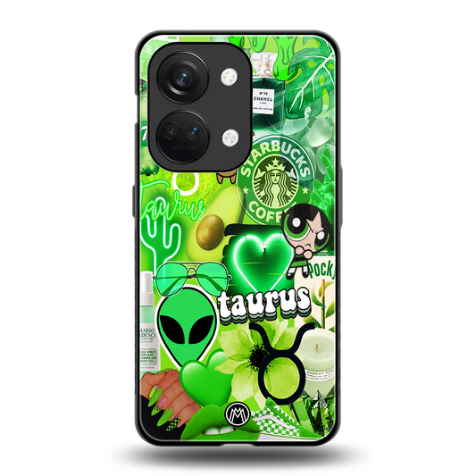 taurus aesthetic collage back phone cover | glass case for oneplus nord 3