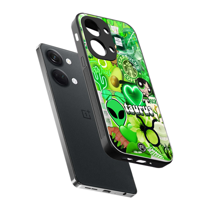 taurus aesthetic collage back phone cover | glass case for oneplus nord 3