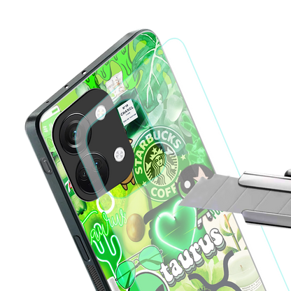 taurus aesthetic collage back phone cover | glass case for oneplus nord 3